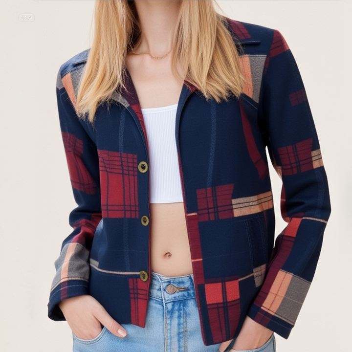 MAURA | VESTE CHAUDE À CARREAUX VINTAGE