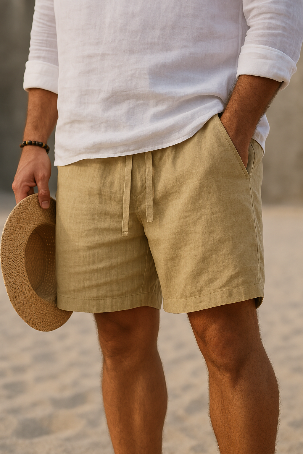 Shorts Adrien™  | élégant en lin à taille élastique